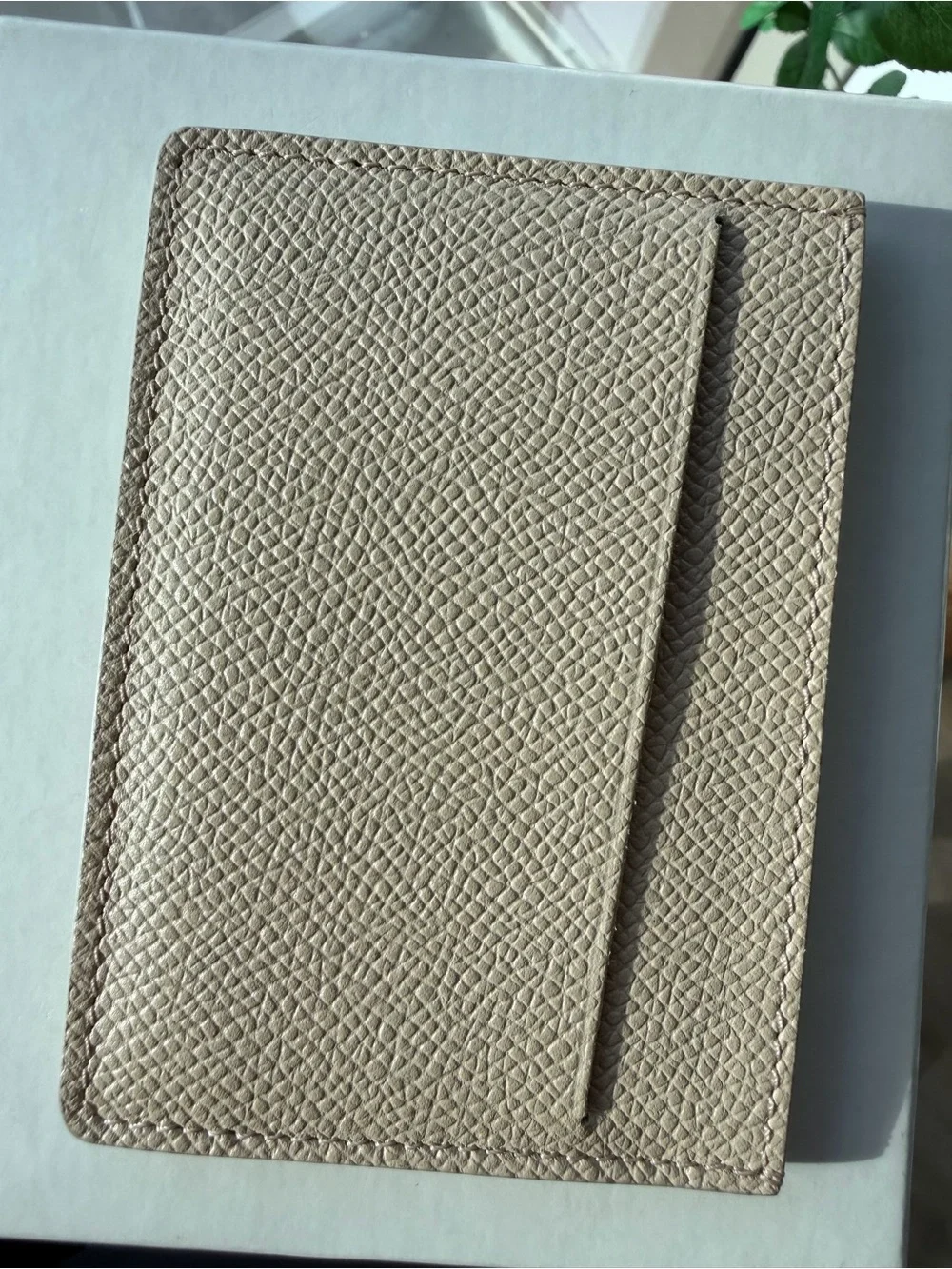 Maison Margiela Four Stitches Taupe Leather Card Holder